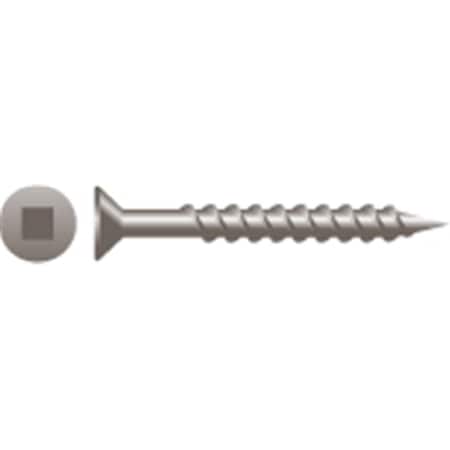 8 X 1.50 In. Square Drive Flat Head Particle Board Screws Plain And Lubed, 6PK
